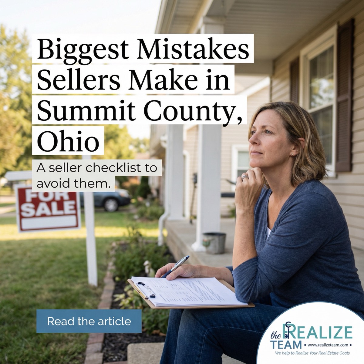Homeowner reviewing a home selling plan to avoid common seller mistakes in Summit County Ohio