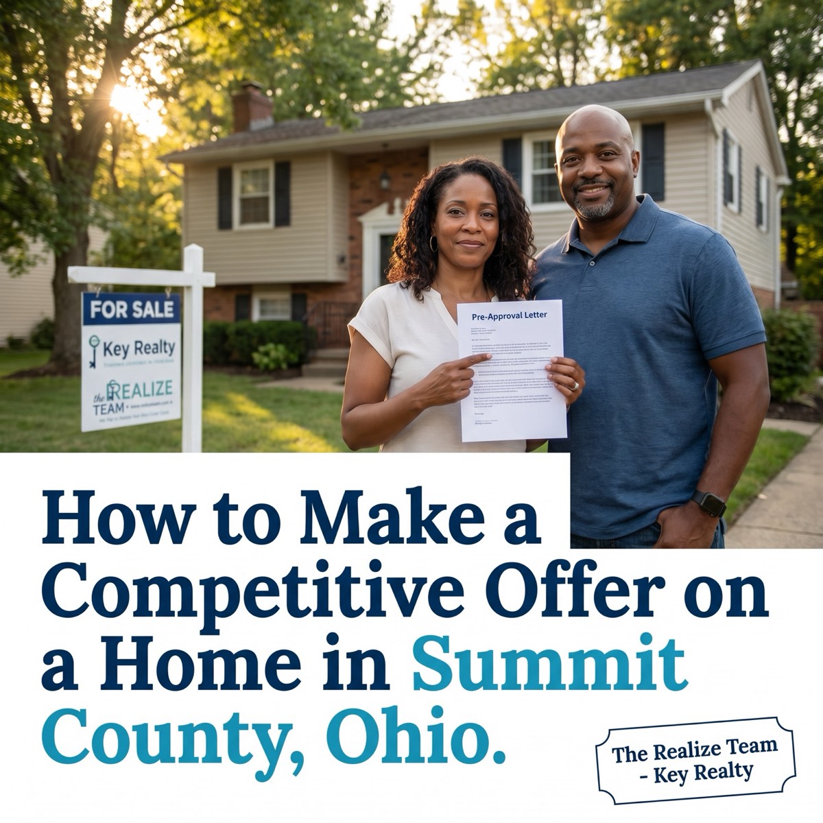 Buyer working with a real estate agent to make a competitive offer on a home in Summit County Ohio
