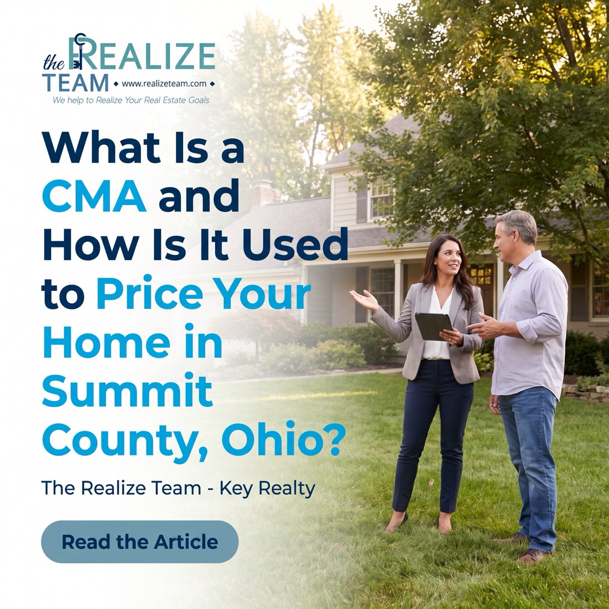 Real estate agent presenting a comparative market analysis to a home seller in Summit County Ohio