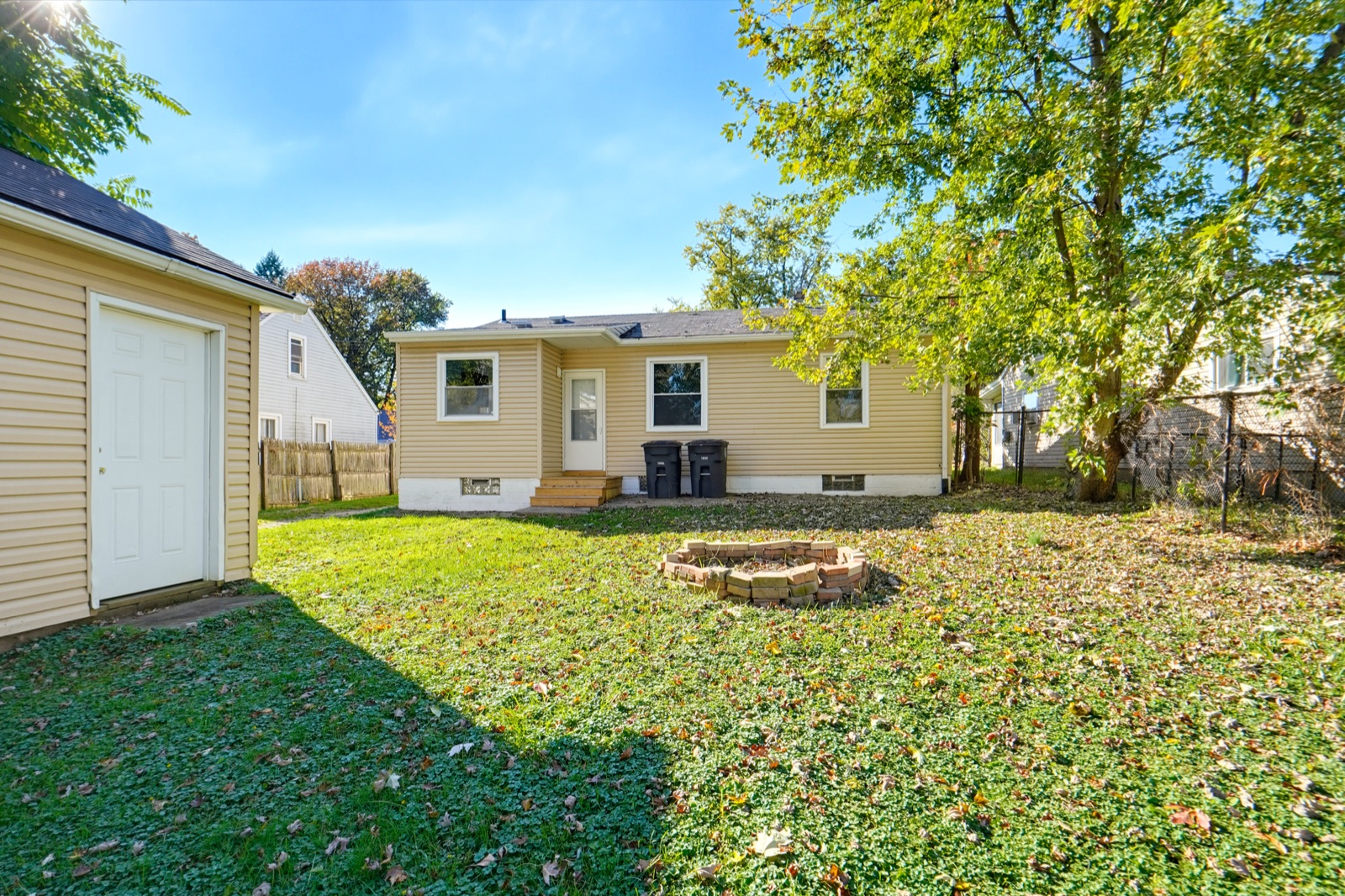 Back of the home and yard
