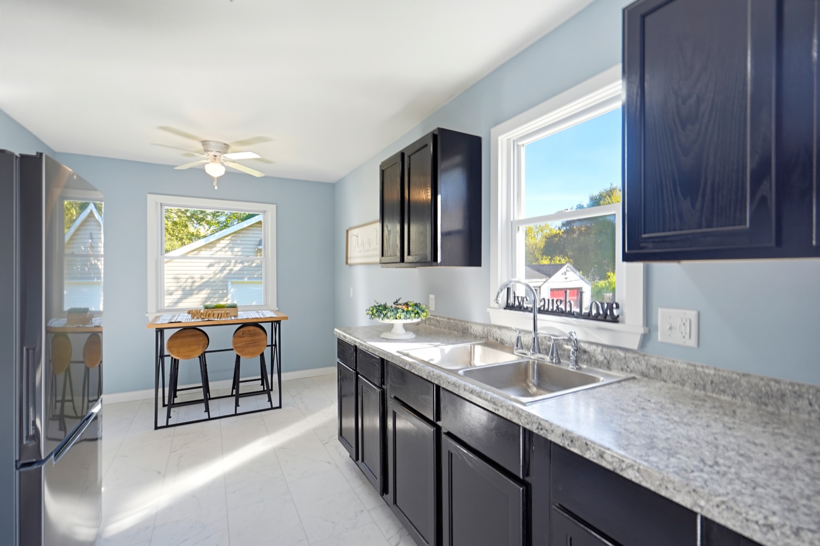 New kitchen with dark shaker cabinets