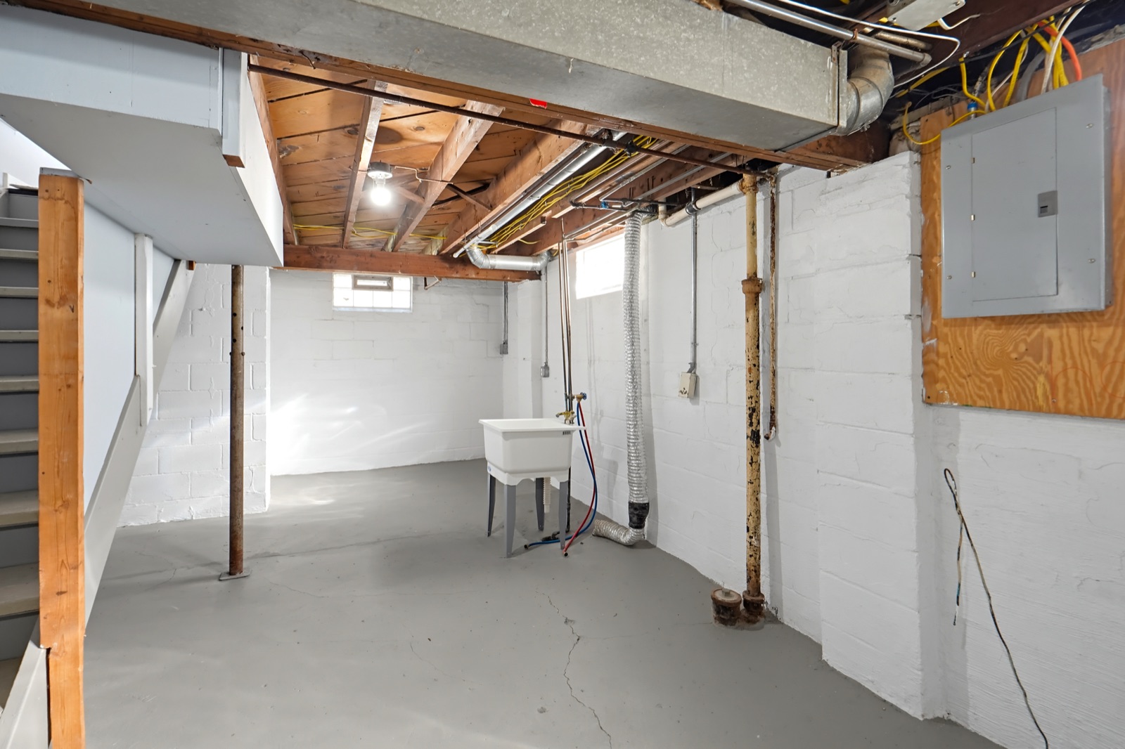 Basement with laundry